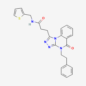 3-(5-oxo-4-phenethyl-4,5-dihydro-[1,2,4]triazolo[4,3-a]quinazolin-1-yl)-N-(thiophen-2-ylmethyl)propanamide