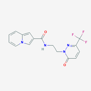 N-[2-[6-Oxo-3-(trifluoromethyl)pyridazin-1-yl]ethyl]indolizine-2-carboxamide
