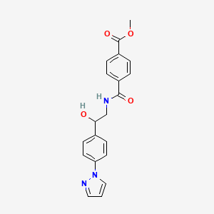 molecular formula C20H19N3O4 B2366439 methyl 4-({2-hydroxy-2-[4-(1H-pyrazol-1-yl)phenyl]ethyl}carbamoyl)benzoate CAS No. 2415464-64-9