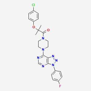 2-(4-chlorophenoxy)-1-(4-(3-(4-fluorophenyl)-3H-[1,2,3]triazolo[4,5-d]pyrimidin-7-yl)piperazin-1-yl)-2-methylpropan-1-one