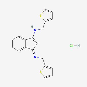 (1E)-N-[(thiophen-2-yl)methyl]-1-{[(thiophen-2-yl)methyl]imino}-1H-inden-3-amine hydrochloride