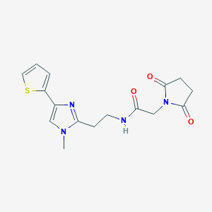 2-(2,5-dioxopyrrolidin-1-yl)-N-(2-(1-methyl-4-(thiophen-2-yl)-1H-imidazol-2-yl)ethyl)acetamide