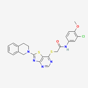 N-(3-chloro-4-methoxyphenyl)-2-((2-(3,4-dihydroisoquinolin-2(1H)-yl)thiazolo[4,5-d]pyrimidin-7-yl)thio)acetamide