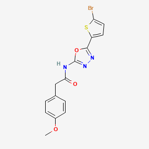 molecular formula C15H12BrN3O3S B2366474 N-[5-(5-bromothiophen-2-yl)-1,3,4-oxadiazol-2-yl]-2-(4-methoxyphenyl)acetamide CAS No. 1021132-00-2