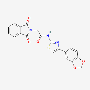 molecular formula C20H13N3O5S B2366480 N-(4-(benzo[d][1,3]dioxol-5-yl)thiazol-2-yl)-2-(1,3-dioxoisoindolin-2-yl)acetamide CAS No. 361478-54-8