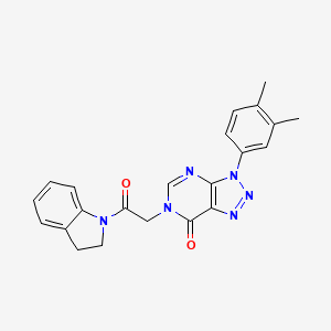 molecular formula C22H20N6O2 B2366482 6-[2-(2,3-dihydro-1H-indol-1-yl)-2-oxoethyl]-3-(3,4-dimethylphenyl)-3H,6H,7H-[1,2,3]triazolo[4,5-d]pyrimidin-7-one CAS No. 872591-13-4