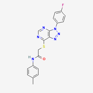 molecular formula C19H15FN6OS B2366487 2-((3-(4-fluorophenyl)-3H-[1,2,3]triazolo[4,5-d]pyrimidin-7-yl)thio)-N-(p-tolyl)acetamide CAS No. 863459-88-5
