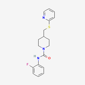 N-(2-fluorophenyl)-4-((pyridin-2-ylthio)methyl)piperidine-1-carboxamide