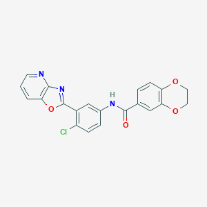 molecular formula C21H14ClN3O4 B236649 N-[4-chloro-3-([1,3]oxazolo[4,5-b]pyridin-2-yl)phenyl]-2,3-dihydro-1,4-benzodioxine-6-carboxamide 