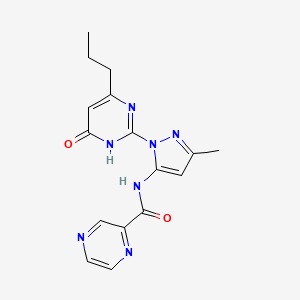 N-(3-methyl-1-(6-oxo-4-propyl-1,6-dihydropyrimidin-2-yl)-1H-pyrazol-5-yl)pyrazine-2-carboxamide