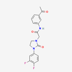 molecular formula C19H17F2N3O3 B2366498 N-(3-acetylphenyl)-2-[3-(3,4-difluorophenyl)-2-oxoimidazolidin-1-yl]acetamide CAS No. 1251699-44-1
