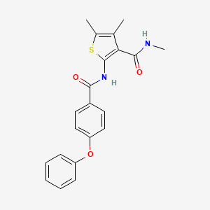 molecular formula C21H20N2O3S B2366508 N,4,5-trimethyl-2-(4-phenoxybenzamido)thiophene-3-carboxamide CAS No. 896298-56-9