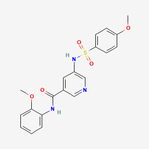 molecular formula C20H19N3O5S B2366514 N-(2-methoxyphenyl)-5-(4-methoxyphenylsulfonamido)nicotinamide CAS No. 878061-73-5