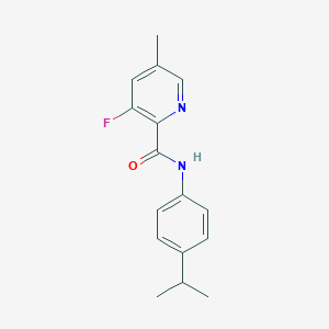molecular formula C16H17FN2O B2366519 3-Fluoro-5-methyl-N-(4-propan-2-ylphenyl)pyridine-2-carboxamide CAS No. 2415621-01-9