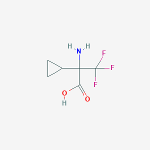 molecular formula C6H8F3NO2 B2366520 2-Amino-2-cyclopropyl-3,3,3-trifluoropropanoic acid CAS No. 1447422-93-6
