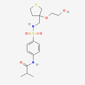 N-(4-(N-((3-(2-hydroxyethoxy)tetrahydrothiophen-3-yl)methyl)sulfamoyl)phenyl)isobutyramide
