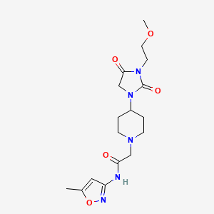 2-(4-(3-(2-methoxyethyl)-2,4-dioxoimidazolidin-1-yl)piperidin-1-yl)-N-(5-methylisoxazol-3-yl)acetamide