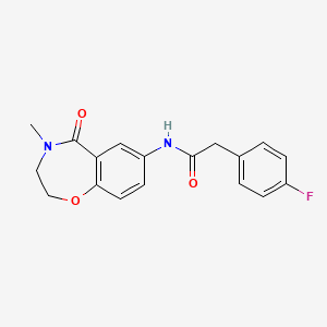 2-(4-fluorophenyl)-N-(4-methyl-5-oxo-2,3,4,5-tetrahydrobenzo[f][1,4]oxazepin-7-yl)acetamide