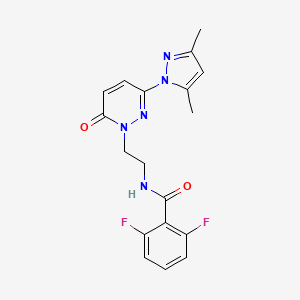 molecular formula C18H17F2N5O2 B2366530 N-(2-(3-(3,5-dimethyl-1H-pyrazol-1-yl)-6-oxopyridazin-1(6H)-yl)ethyl)-2,6-difluorobenzamide CAS No. 1351604-81-3