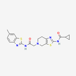 N-(5-(2-((6-methylbenzo[d]thiazol-2-yl)amino)-2-oxoethyl)-4,5,6,7-tetrahydrothiazolo[5,4-c]pyridin-2-yl)cyclopropanecarboxamide