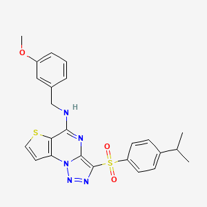 3-((4-isopropylphenyl)sulfonyl)-N-(3-methoxybenzyl)thieno[2,3-e][1,2,3]triazolo[1,5-a]pyrimidin-5-amine