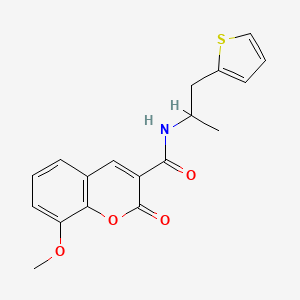 molecular formula C18H17NO4S B2366549 8-methoxy-2-oxo-N-(1-(thiophen-2-yl)propan-2-yl)-2H-chromene-3-carboxamide CAS No. 1209157-55-0