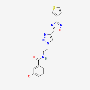 3-methoxy-N-(2-(4-(3-(thiophen-3-yl)-1,2,4-oxadiazol-5-yl)-1H-1,2,3-triazol-1-yl)ethyl)benzamide
