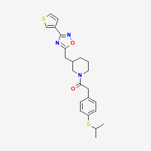 2-(4-(Isopropylthio)phenyl)-1-(3-((3-(thiophen-3-yl)-1,2,4-oxadiazol-5-yl)methyl)piperidin-1-yl)ethanone