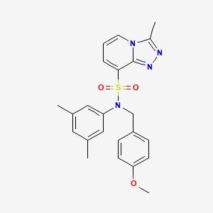 molecular formula C23H24N4O3S B2366565 N-(3,5-dimethylphenyl)-N-[(4-methoxyphenyl)methyl]-3-methyl-[1,2,4]triazolo[4,3-a]pyridine-8-sulfonamide CAS No. 1251686-87-9