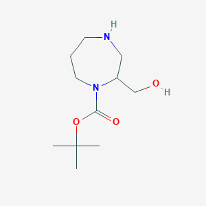 molecular formula C11H22N2O3 B2366572 Tert-butyl 2-(hydroxymethyl)-1,4-diazepane-1-carboxylate CAS No. 1381946-91-3