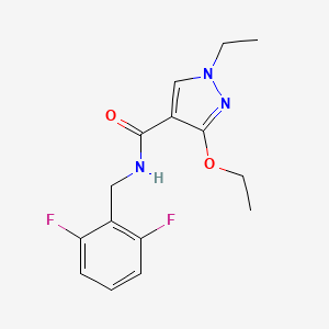 molecular formula C15H17F2N3O2 B2366591 N-(2,6-difluorobenzyl)-3-ethoxy-1-ethyl-1H-pyrazole-4-carboxamide CAS No. 1014088-01-7