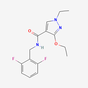 molecular formula C15H17F2N3O2 B2366591 N-(2,6-二氟苄基)-3-乙氧基-1-乙基-1H-吡唑-4-甲酰胺 CAS No. 1014088-01-7