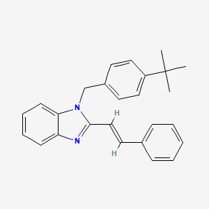 molecular formula C26H26N2 B2366597 1-(4-(Tert-butyl)benzyl)-2-styryl-1H-1,3-benzimidazole CAS No. 306977-88-8