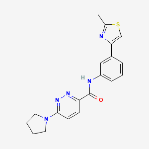 molecular formula C19H19N5OS B2366599 N-(3-(2-methylthiazol-4-yl)phenyl)-6-(pyrrolidin-1-yl)pyridazine-3-carboxamide CAS No. 1396761-21-9