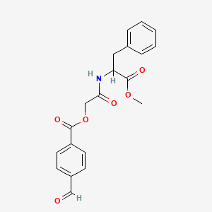 [2-[(1-Methoxy-1-oxo-3-phenylpropan-2-yl)amino]-2-oxoethyl] 4-formylbenzoate