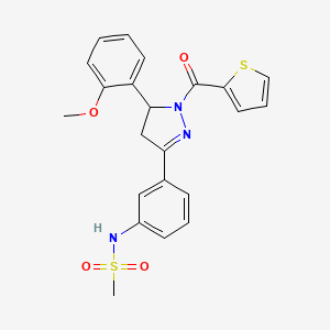 N-(3-(5-(2-methoxyphenyl)-1-(thiophene-2-carbonyl)-4,5-dihydro-1H-pyrazol-3-yl)phenyl)methanesulfonamide