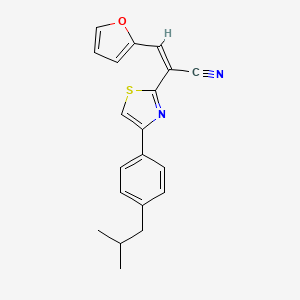 molecular formula C20H18N2OS B2366617 (Z)-3-(呋喃-2-基)-2-(4-(4-异丁基苯基)噻唑-2-基)丙烯腈 CAS No. 476674-89-2