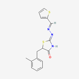 (Z)-5-(2-methylbenzyl)-2-((E)-(thiophen-2-ylmethylene)hydrazono)thiazolidin-4-one