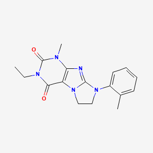 molecular formula C17H19N5O2 B2366619 2-Ethyl-4-methyl-6-(2-methylphenyl)-7,8-dihydropurino[7,8-a]imidazole-1,3-dione CAS No. 893962-43-1