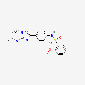 molecular formula C24H26N4O3S B2366625 5-tert-butyl-2-methoxy-N-[4-(7-methylimidazo[1,2-a]pyrimidin-2-yl)phenyl]benzenesulfonamide CAS No. 923678-45-9