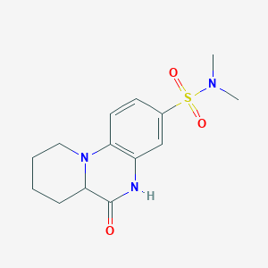 molecular formula C14H19N3O3S B2366687 N,N-Dimethyl-6-oxo-6,6a,7,8,9,10-hexahydro-5H-pyrido[1,2-a]quinoxaline-3-sulfonamide CAS No. 1093974-07-2