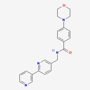 molecular formula C22H22N4O2 B2366700 N-([2,3'-bipyridin]-5-ylmethyl)-4-morpholinobenzamide CAS No. 2034479-67-7