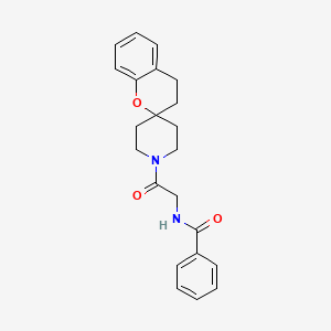 molecular formula C22H24N2O3 B2366721 N-(2-oxo-2-(spiro[chroman-2,4'-piperidin]-1'-yl)ethyl)benzamide CAS No. 1421523-06-9
