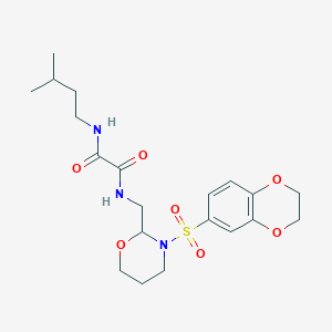molecular formula C20H29N3O7S B2366778 N1-((3-((2,3-dihydrobenzo[b][1,4]dioxin-6-yl)sulfonyl)-1,3-oxazinan-2-yl)methyl)-N2-isopentyloxalamide CAS No. 872881-45-3