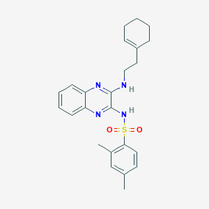 N-[3-[2-(cyclohexen-1-yl)ethylamino]quinoxalin-2-yl]-2,4-dimethylbenzenesulfonamide