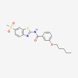 N-(6-(methylsulfonyl)benzo[d]thiazol-2-yl)-3-(pentyloxy)benzamide