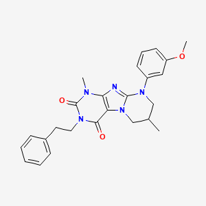 9-(3-methoxyphenyl)-1,7-dimethyl-3-phenethyl-6,7,8,9-tetrahydropyrimido[2,1-f]purine-2,4(1H,3H)-dione