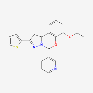 7-ethoxy-5-(pyridin-3-yl)-2-(thiophen-2-yl)-5,10b-dihydro-1H-benzo[e]pyrazolo[1,5-c][1,3]oxazine