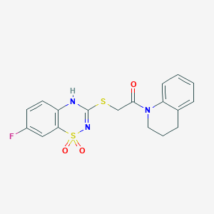1-(3,4-dihydroquinolin-1(2H)-yl)-2-((7-fluoro-1,1-dioxido-4H-benzo[e][1,2,4]thiadiazin-3-yl)thio)ethanone