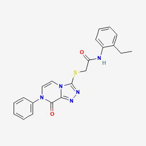molecular formula C21H19N5O2S B2366807 N-(2-ethylphenyl)-2-({8-oxo-7-phenyl-7H,8H-[1,2,4]triazolo[4,3-a]pyrazin-3-yl}sulfanyl)acetamide CAS No. 1243006-94-1